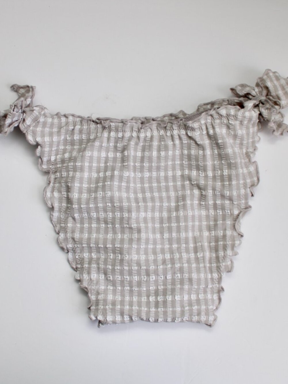Adore Me Women's Steph Swimwear Bikini Bottom Gingham Gray Size Small NWT - Picture 3 of 5